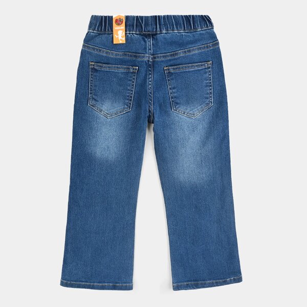 Girls Studded Stretch Denim Flared Jeggings – Dark Blue