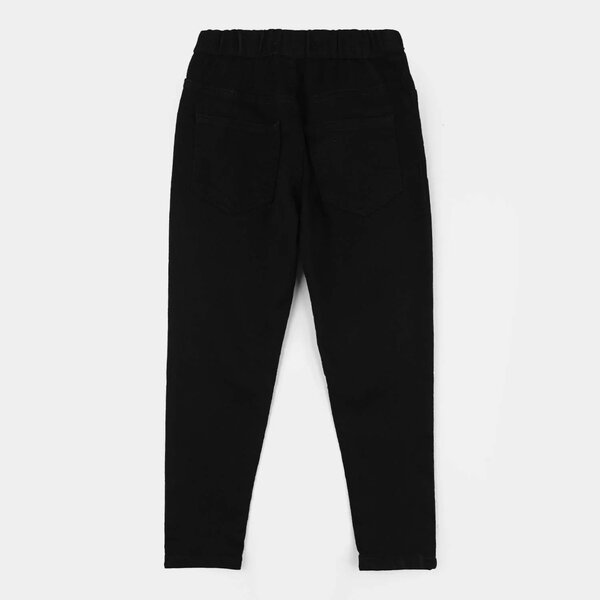 Girls Denim Stretch Jegging - Black