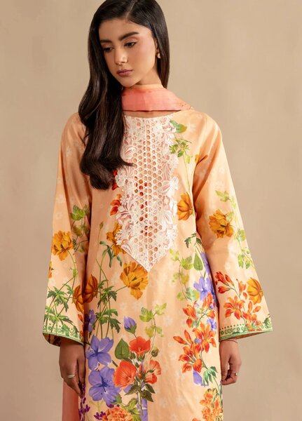 Meraki by Asifa and Nabeel Unstitched Embroidered Lawn 3 Pcs Suit AN26UM MSSL-11 Marigol Muse - Summer