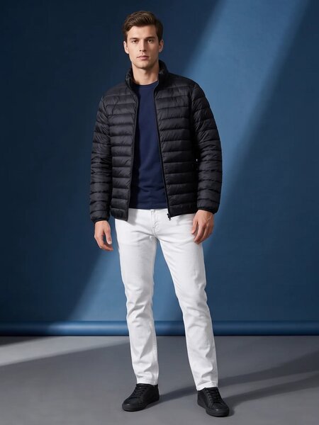 Black Imported Full Sleeves Puffer Jacket (PJ-133)