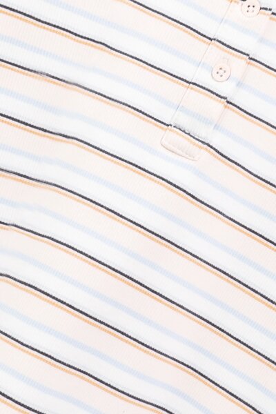 Girls Lycra Striped Henley Tee