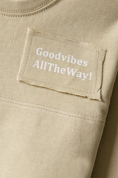 Boys Beige Drop Mini Terry Tee