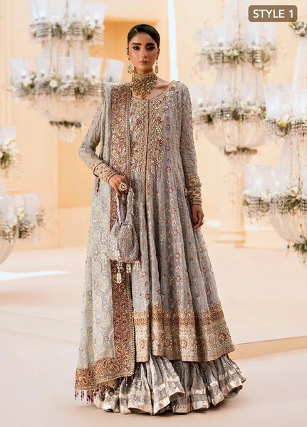 Aik Unstitched Wedding Unstitched Chiffon Embroidered 3 Piece AIK25WF LOOK 02 - Festive Collection