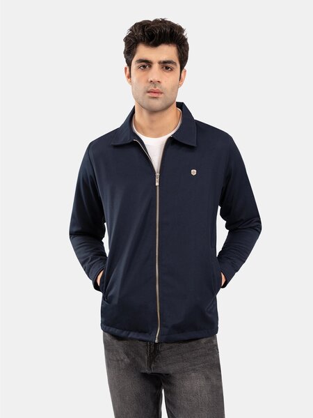 Brumano Mens RTW Solids Poly Jacket Suit Blue Collar Winter Collection