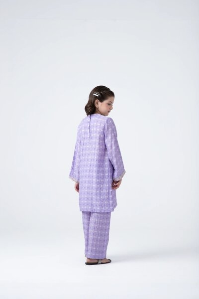 Lilac Embroidered Kurta Set - 2pc