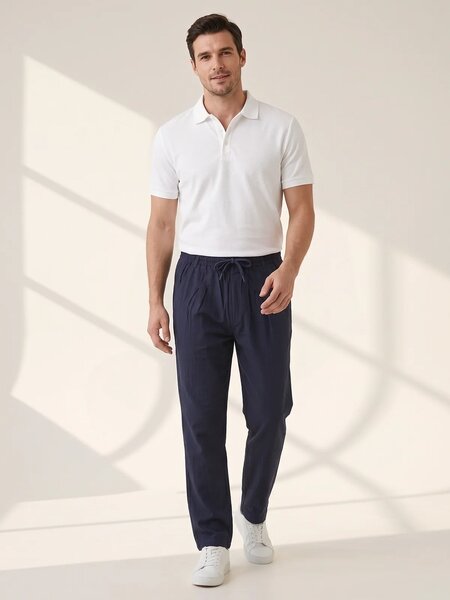 Navy Blue Cotton Stretch Trouser (CST-048)