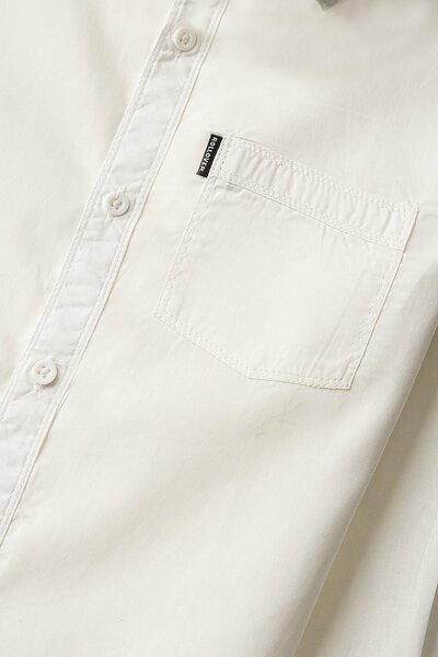 Boys Solid White Cotton Shirt