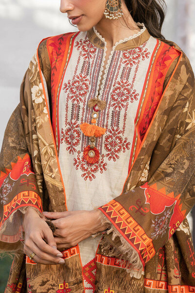 3 Piece Printed Khaddar Suit