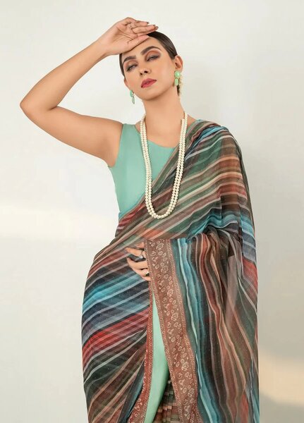 Imran Aftab RTW Printed Chiffon Saree IASC 09 - Festive Collection