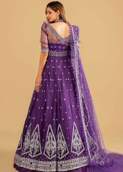 Barasti By Asifa & Nabeel Embroidered Net Suits Unstitched 3 Piece AN23BT ANB-07 Bandhani - Festive Collection