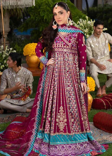 Haye Dil by Sahane Embroidered Raw Silk Suits Unstitched 3 Piece SNE25HD CT 29002 Song of Joy - Formals Collection