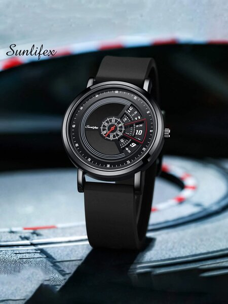 Shein - 1pc Men's Chronograph Style Fashion Sports Watch, Waterproof Sports Watch