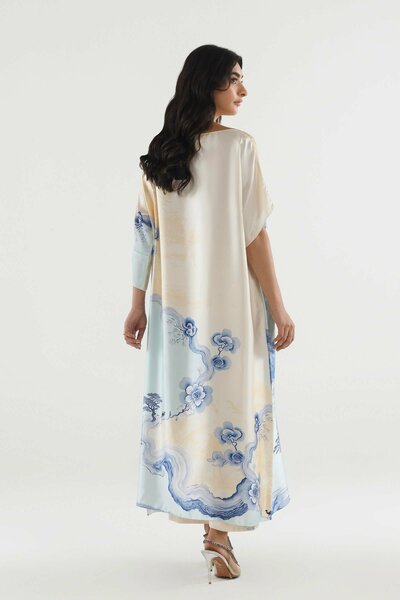 Stitched Printed Satin Shirt+ Culotte