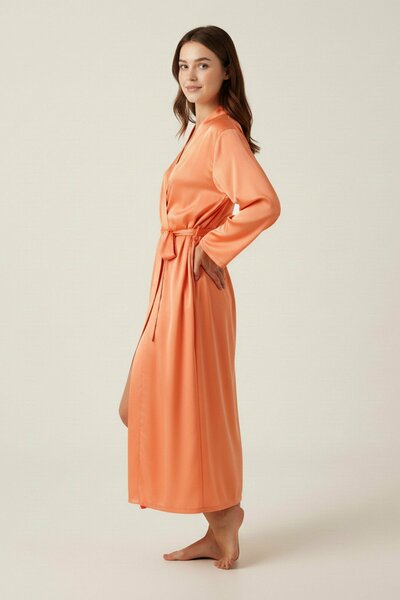 BLS - Satin Long Robe - Powder
