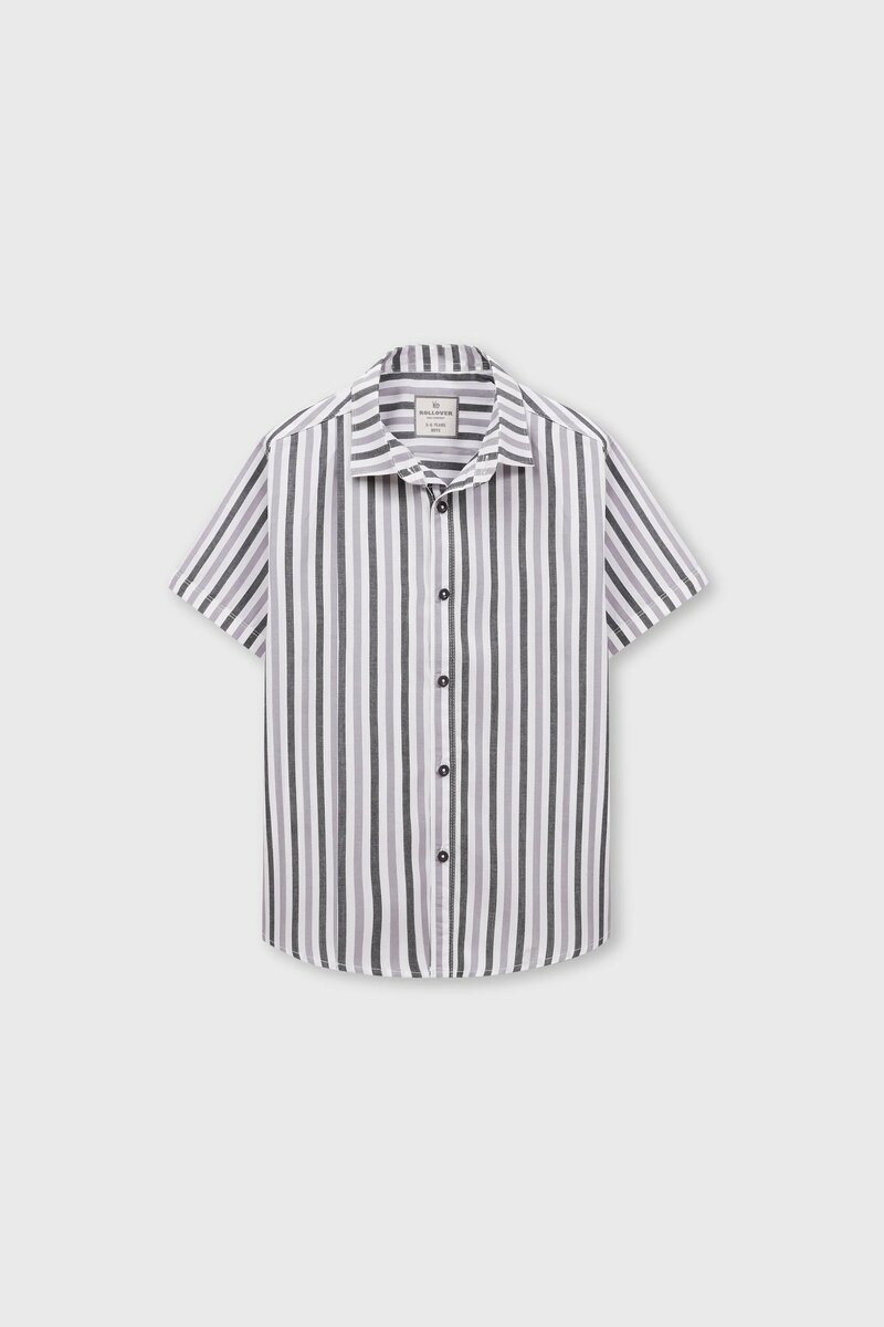 Chic Stripe Button-Up Cotton Shirt