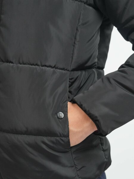 Brumano Mens RTW Solids Poly Jacket Black Puffer Jacket Winter Collection
