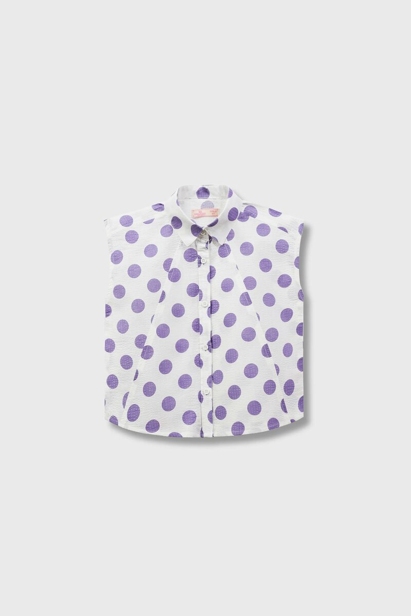 White Polka Dot Cotton Top