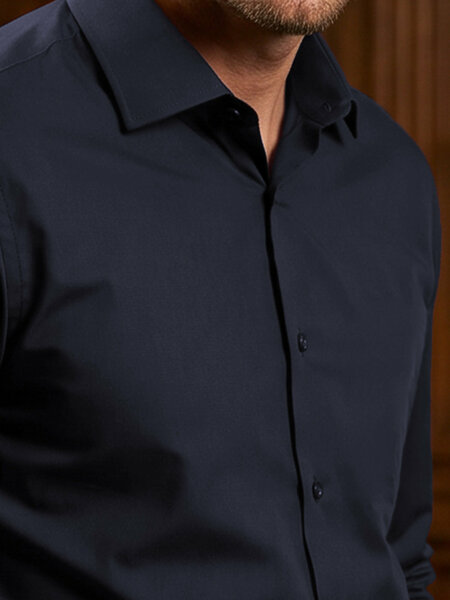Navy Blue Plain, Cutaway Collar, Poplin Formal Shirt (FS-3052)