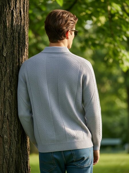 Heather Grey Full Sleeves Knitted Sweater (SKBP-012)