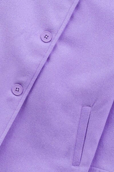 Girls Purple Hooded Felt Coat