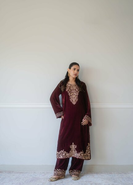 Atelier Velours by Rashid Textiles RTW Embroidered Velvet 2 Piece Suit RT26RAV Rania - Festive Collection
