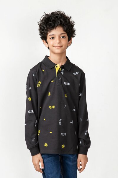Black Skateboard Storm Polo