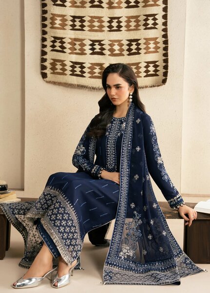 Xenia Formals Unstitched Embroidered Raw Silk 3 Piece Suit XF-1167 Inali - Festive Collection