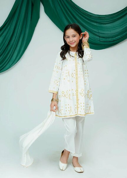 Senorita Girls RTW Printed Cotton 3 Piece Suit KBD-03513 - Casual Collection