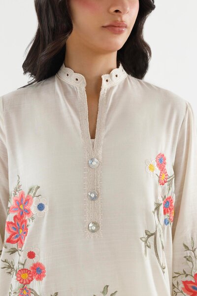 Stitched Embroidered Chambray Shirt+ Shalwar