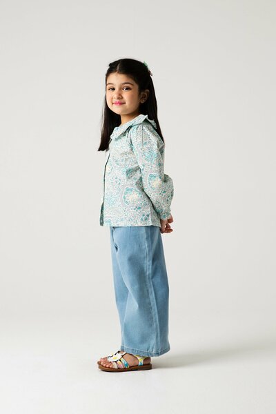 Ivory Paisley Printed Cotton Top