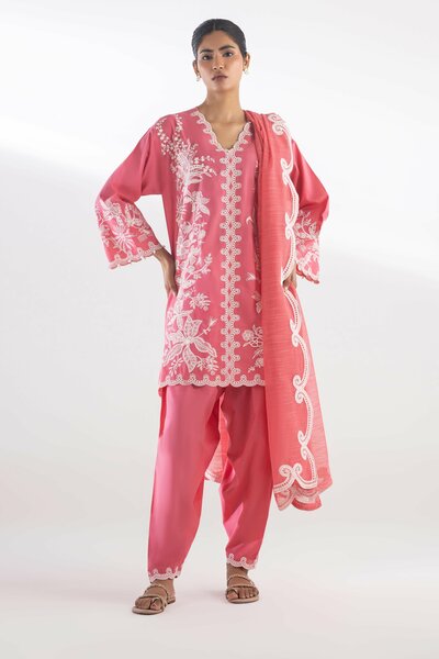 Stitched Embroidered Bottom