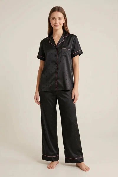 BLS - Satin Pajama Set - Black