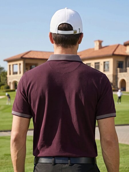 Maroon Jacquard  Polo T-Shirt (POLO-1186)