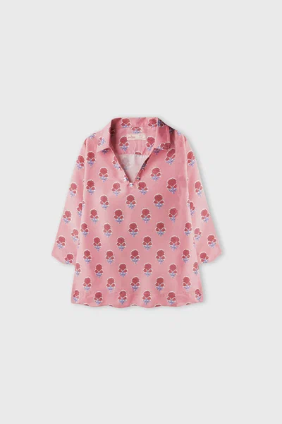 Rosy Floral A-Line Top