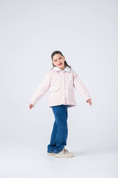 Fuzzy Floral Twill Jacket