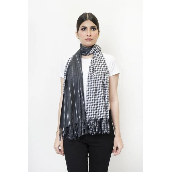 Woolen Printed Stole Black