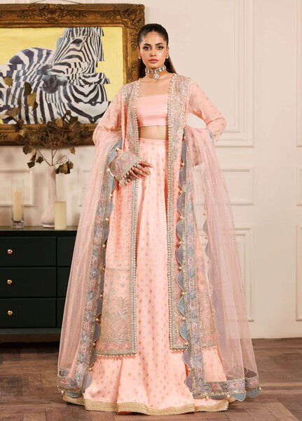 La Elise Women Unstitched Embroidered Chiffon 3 Piece Suit 0001004 Zuri - Wedding Collection
