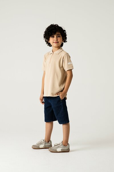 Boys Smart Zip Beige Polo