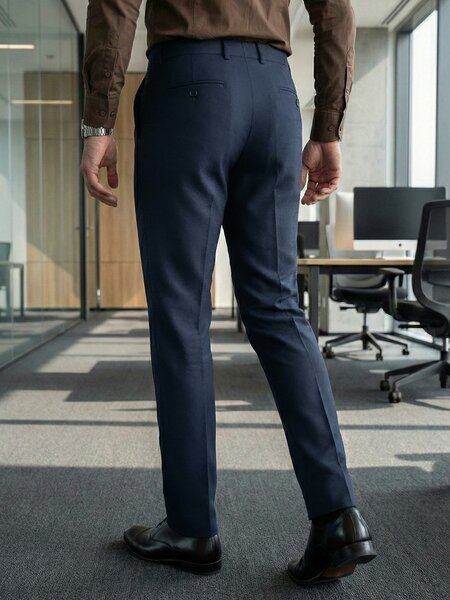 Navy Blue Plain Executive Formal Dress Pant (FDT-336)