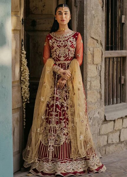 Roheenaz Embroidered Net Suits Unstitched 3 Piece RNZ24PSM Jabeen - Wedding Collection