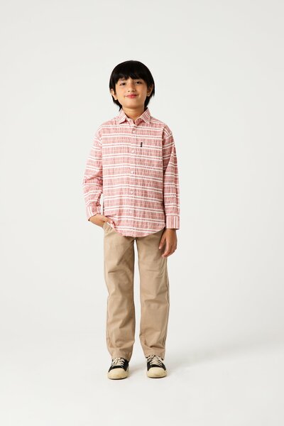 Boys Crimson Line Casual Cotton Shirt