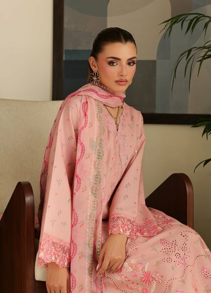 Sahl by Rashid Textiles Unstitched Embroidered Lawn Karandi 3 Piece Suit RT26USLK D-3912 - Casual Collection