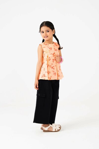 Tropical Peach Cotton Top