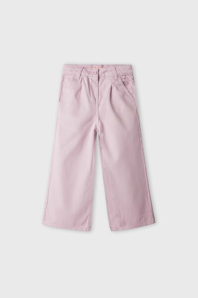 Girls Blush Wide-Leg Twill Pants