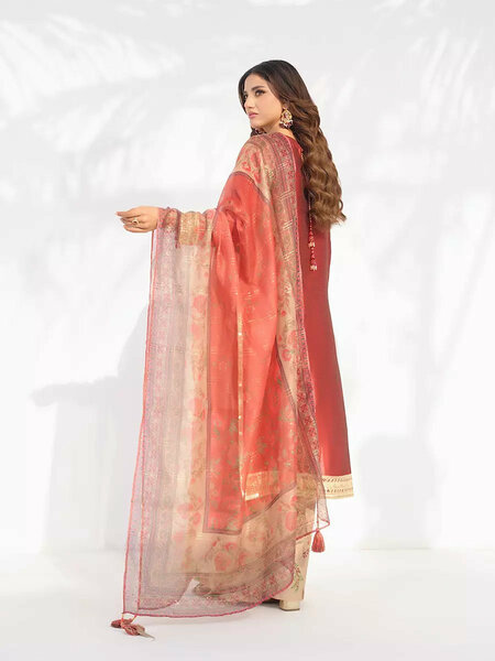 Salitex Unstitched Embroidered Raw Silk 3 Piece Suit SUNW7NO108 - Festive Collection