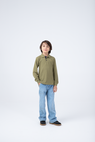 Olive Pique Polo