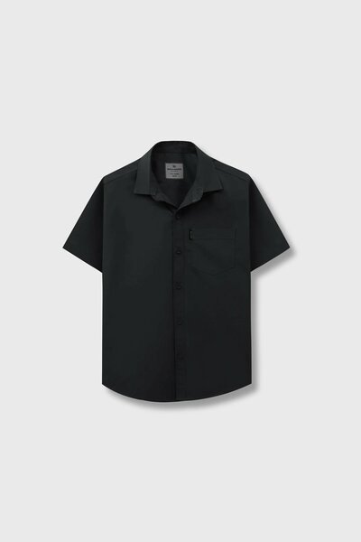 Deep Black Classic Boys’ Cotton Shirt