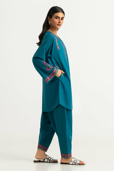 Cambric Embroidered Co-Ord Set