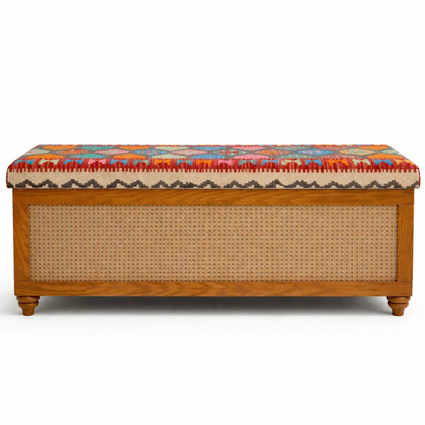 Elan Upholstered Storage Bench with Cane Panel