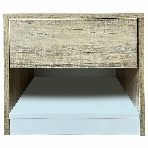 Mike Side Table – Minimalist Wooden Finish with Storage Shelf